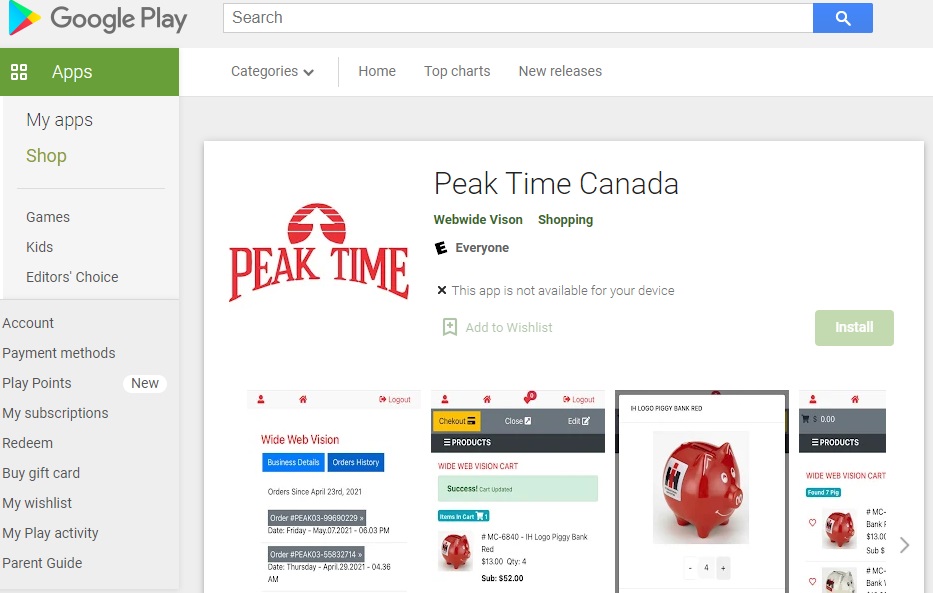 Peak Time Canada App